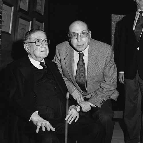 Con Fernando Mora Carrascosa y Luis Caruncho en la exposición celebrada en el Museo de la Ciudad (Madrid) en 1993.