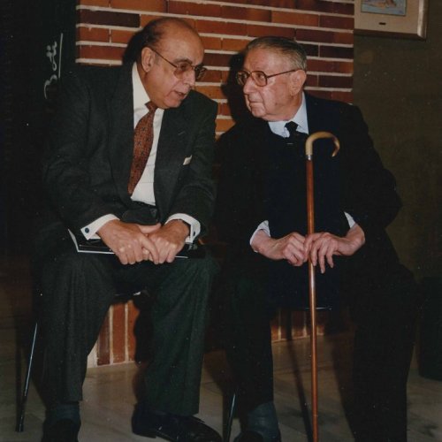 Con Vicente Vaquero en el Museo de la Ciudad, 1993.
