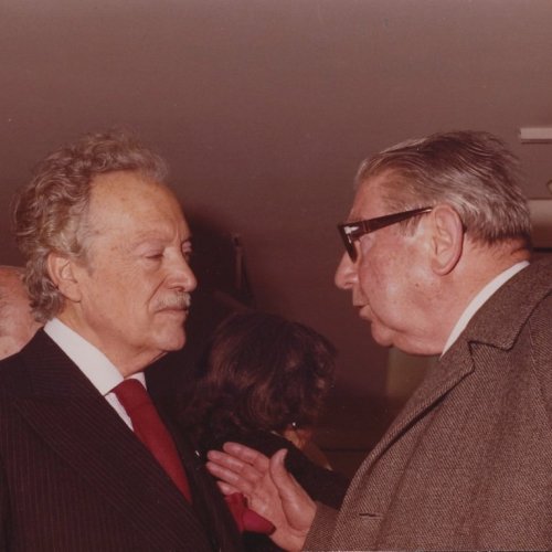 Con Genaro Lahuerta en la exposición que se celebró en el Ateneo de Madrid en 1978.
