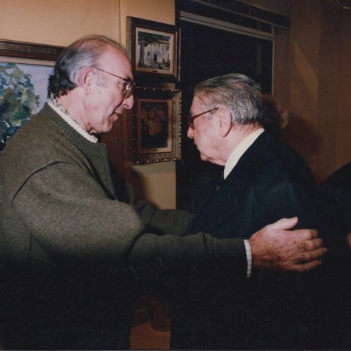 Con José Lapayese del Río en la Sala Santa Catalina del Ateneo de Madrid en 1978.