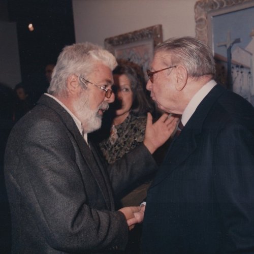 Con Eduardo Sanz en su exposición en el Ateneo de Madrid.
